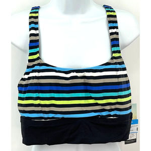 NWT BEACH HOUSE Black Darcy Sport Racerback Swim Top Women's Size 18W
